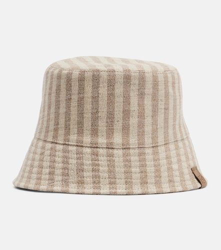 Striped canvas bucket hat - Brunello Cucinelli - Modalova