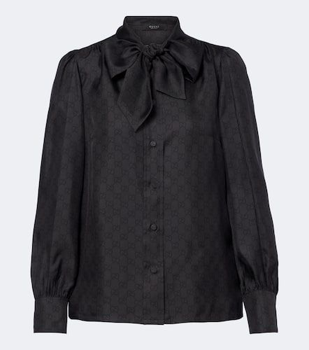 Schluppenbluse GG aus Seiden-Twill - Gucci - Modalova