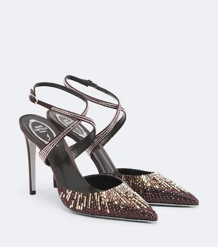 SwarovskiÂ®-embellished satin pumps - Rene Caovilla - Modalova