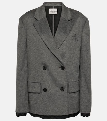 Double-breasted wool and cashmere blazer - Miu Miu - Modalova