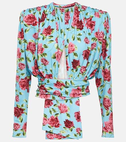 Floral cutout silk-blend top - Magda Butrym - Modalova