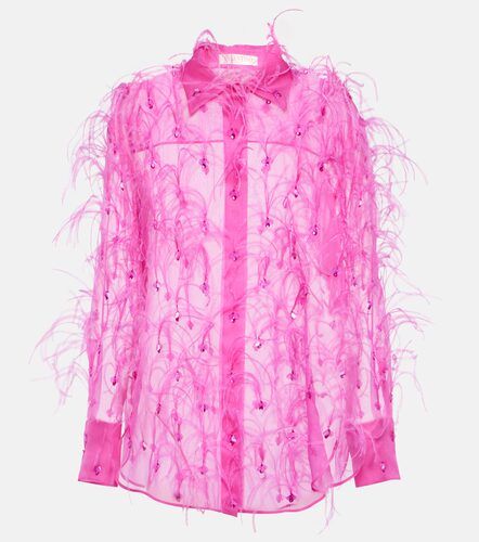 Blusa de organza de seda bordada - Valentino Garavani - Modalova