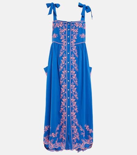 Embroidered cotton midi dress - Juliet Dunn - Modalova