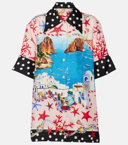 Camisa Capri de satén de seda estampada - Dolce&Gabbana - Modalova