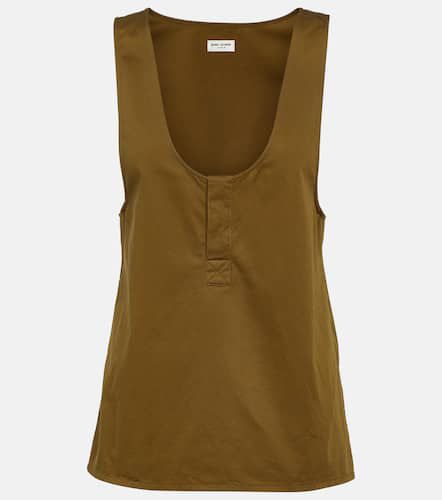 Cotton and linen twill tank top - Saint Laurent - Modalova