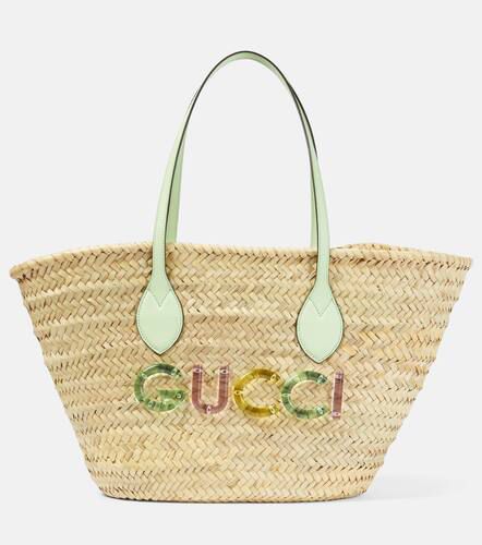 Gucci Small logo straw basket bag - Gucci - Modalova