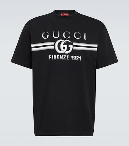 T-shirt in jersey di cotone con logo - Gucci - Modalova