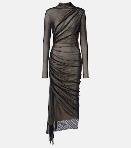 Abito midi asimmetrico in mesh - Mugler - Modalova