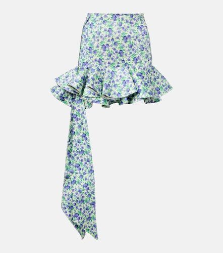 Ruffled floral jersey miniskirt - Rabanne - Modalova