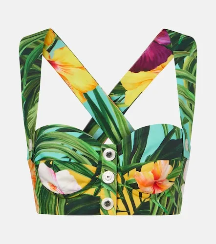 Floral cotton crop top - Dolce&Gabbana - Modalova