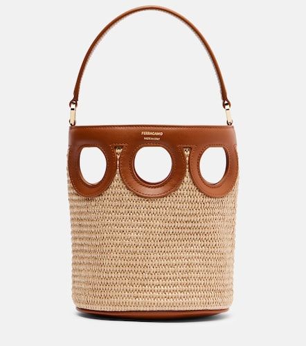Borsa a secchiello Gancini Small in rafia - Ferragamo - Modalova