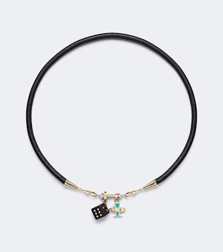 Collana Dado & One in 18kt e pelle con smeraldi e diamanti - Marie Lichtenberg - Modalova