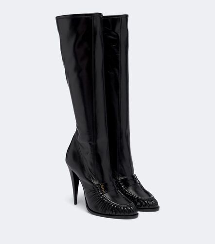 Le Loafer leather knee-high boots - Saint Laurent - Modalova