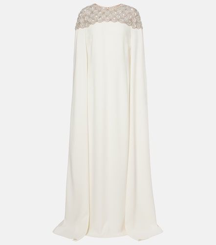 Caped embellished silk-blend gown - Oscar de la Renta - Modalova