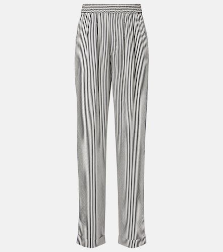 Pantalones rectos de seda a rayas - Tom Ford - Modalova