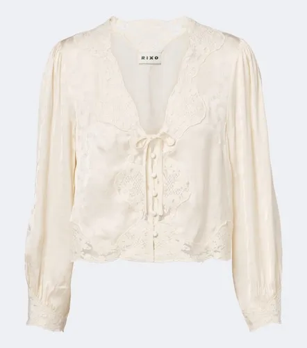 Tove embroidered floral satin blouse - Rixo - Modalova