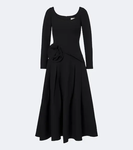 Floral-applique wool and silk midi dress - Roland Mouret - Modalova