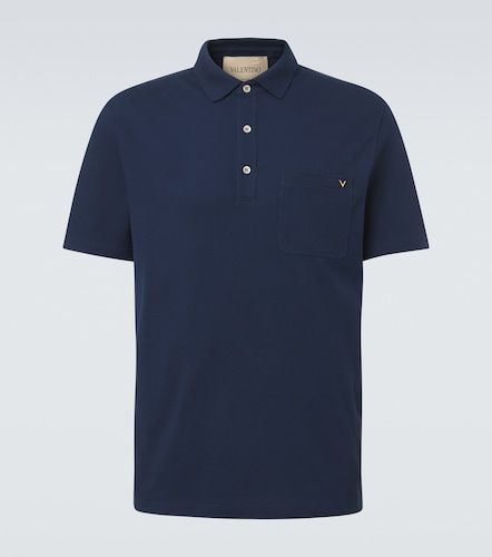 Polo de piqué de algodón con VGold - Valentino - Modalova