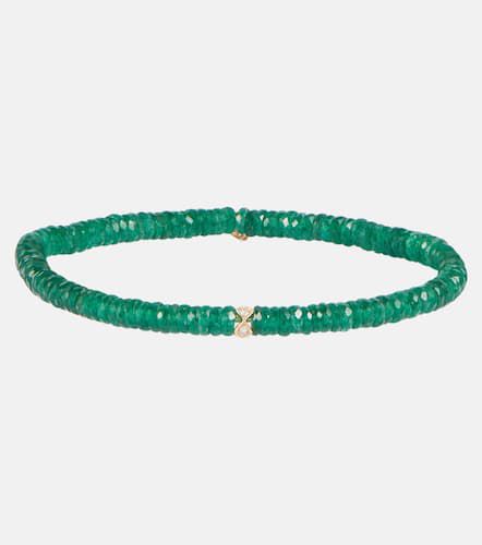 Kt gold bracelet with aventurine and diamonds - Sydney Evan - Modalova