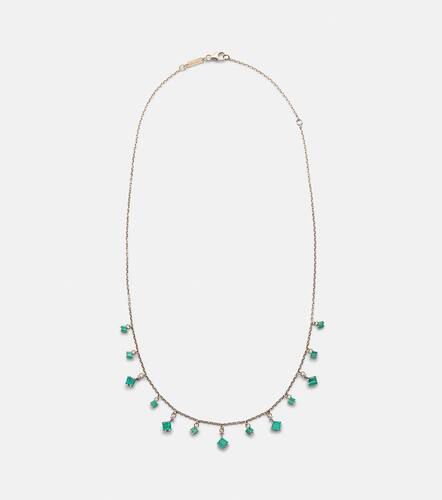 Kt gold necklace with diamonds and emeralds - Suzanne Kalan - Modalova