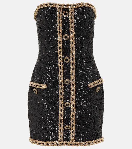 Sequined strapless minidress - Balmain - Modalova