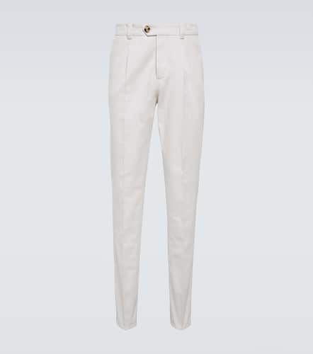 Cotton gabardine slim pants - Brunello Cucinelli - Modalova