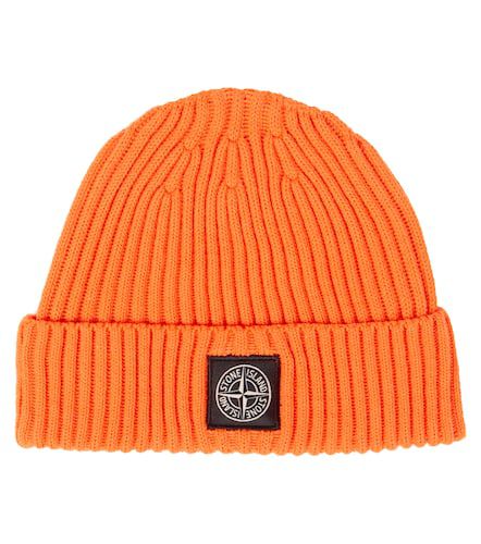 Compass ribbed-knit virgin wool beanie - Stone Island Junior - Modalova