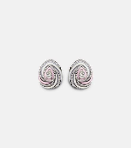 Oceane 18kt white gold earrings with enamel and diamonds - Kamyen - Modalova