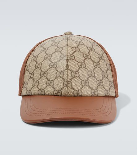 Cappello da baseball GG Canvas con pelle - Gucci - Modalova