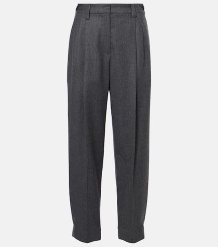 Baggy Sartorial high-rise wool straight pants - Brunello Cucinelli - Modalova