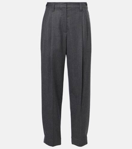 Pantalones rectos Baggy Sartorial de lana de tiro alto - Brunello Cucinelli - Modalova