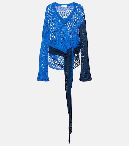 Belted printed cotton crochet minidress - The Attico - Modalova