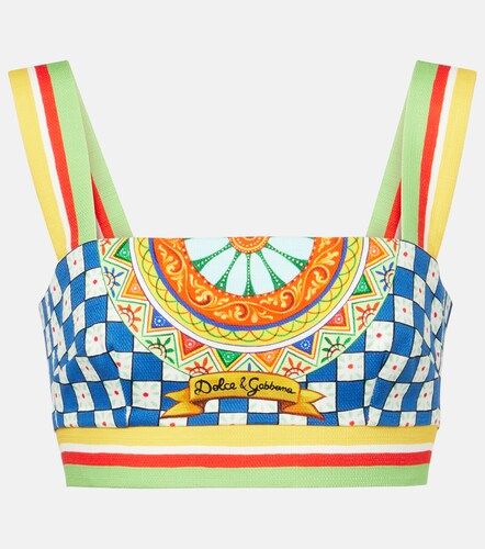 Dolce&Gabbana Top cropped in cotone - Dolce&Gabbana - Modalova