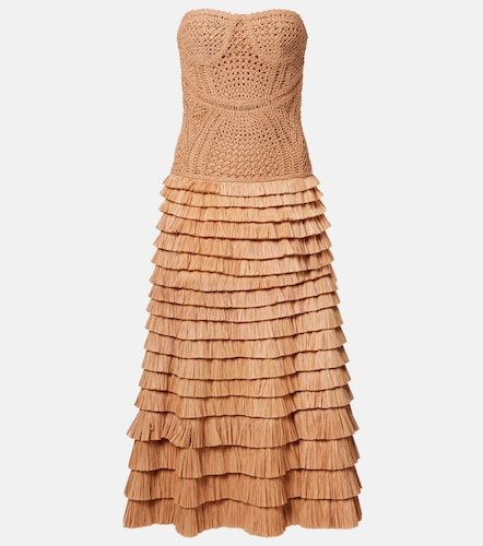 Santana raffia-blend bustier dress - Simkhai - Modalova