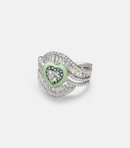 Anello in oro bianco 18kt con diamanti - Kamyen - Modalova