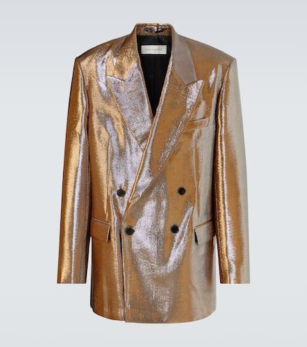 Blazer doppiopetto metallizzato - Dries Van Noten - Modalova