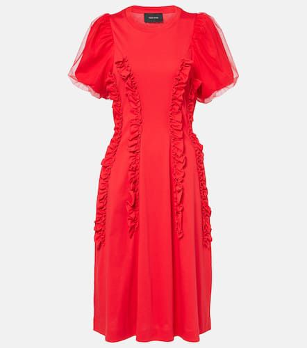 Ruffled cotton tulle midi dress - Simone Rocha - Modalova