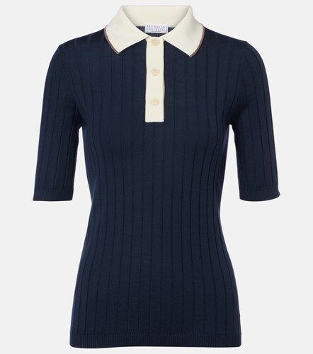 Embellished wool and cashmere polo sweater - Brunello Cucinelli - Modalova