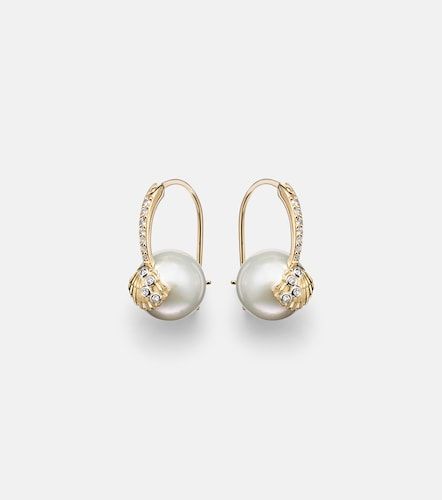 Orecchini in 14kt con diamanti e perle - Sydney Evan - Modalova