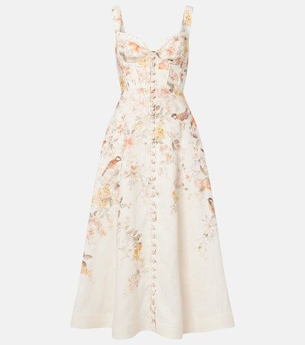 Vestido midi Luna de lino estampado - Zimmermann - Modalova