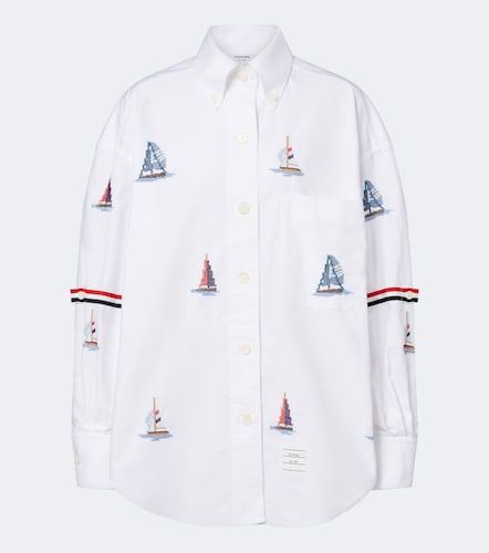 Camisa de algodón estampada - Thom Browne - Modalova