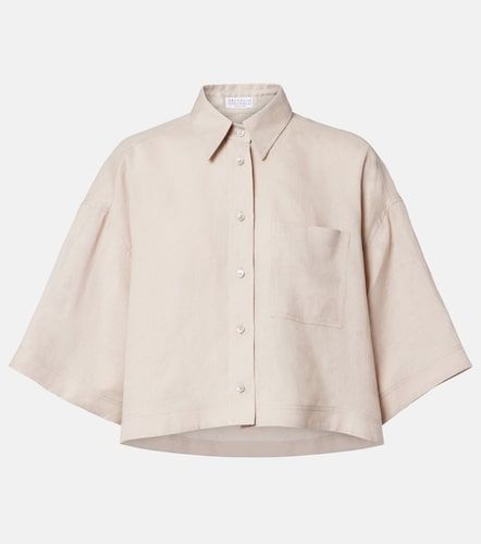 Camicia oversize in lino - Brunello Cucinelli - Modalova