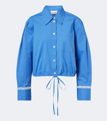 Camicia cropped in misto cotone - Ganni - Modalova