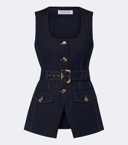 Becker belted denim vest - Veronica Beard - Modalova