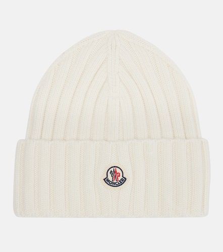 Moncler Logo virgin wool beanie - Moncler - Modalova