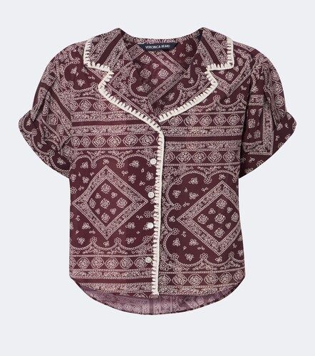Ilene printed cotton-blend shirt - Veronica Beard - Modalova