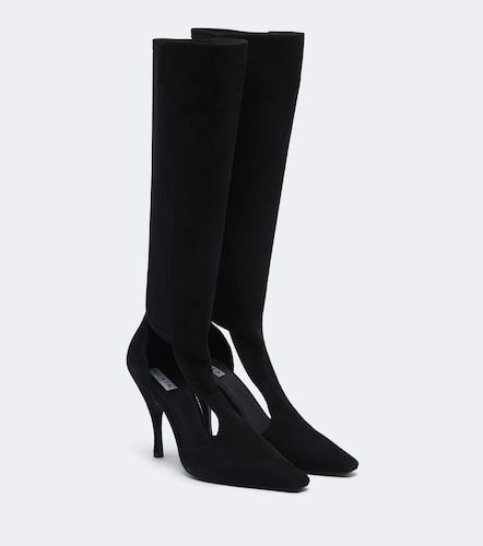 Alaïa Kniehohe Stiefel aus Veloursleder - Alaia - Modalova