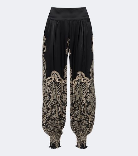Pantalones globo de seda estampados - Johanna Ortiz - Modalova