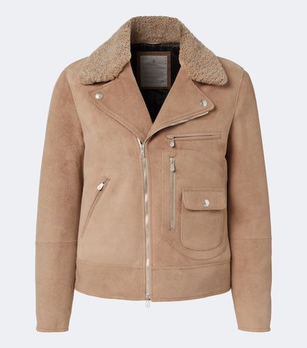 Bikerjacke aus Veloursleder mit Shearling - Brunello Cucinelli - Modalova