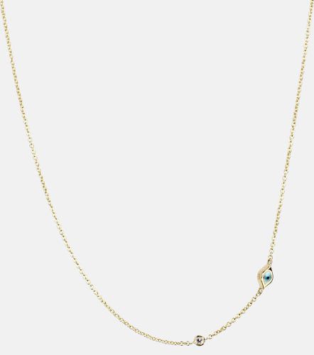 Mini Evil Eye 14kt yellow and white diamond necklace - Sydney Evan - Modalova